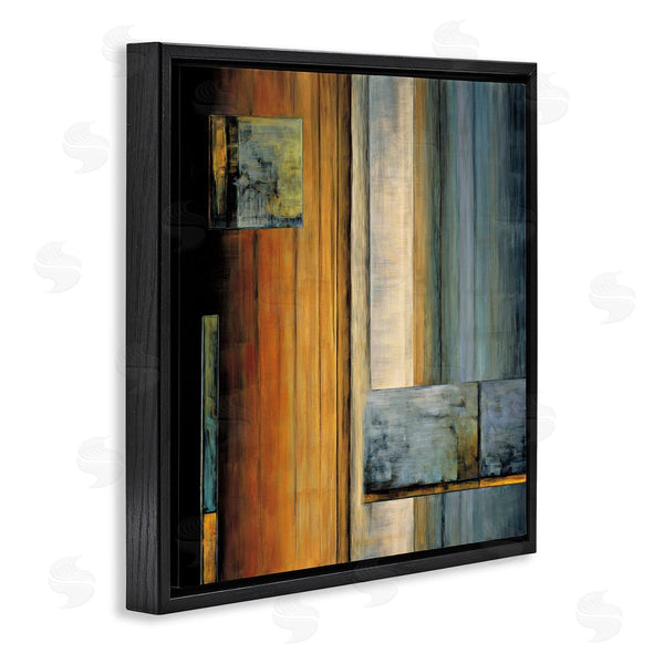 Stupell Industries Aaron Summers | Abstract Layered Rectangular Shapes Orange White Blue Wall Art