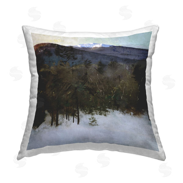 stupell industries Abbott Handerson Thayer | Scenic Snowy Forest Printed Throw Pillow