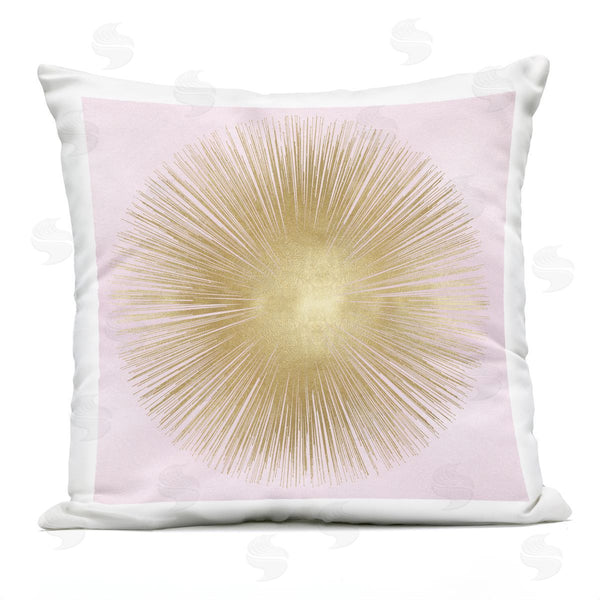 Stupell Industries Abby Young | Minimal Abstract Glam Sunburst Lines Over Pink Printed Throw Pillow