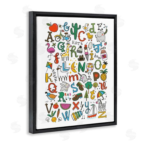 Stupell Industries Abi Hall | Infantile Alphabet With Illustrations Educational Literature Wall Art
