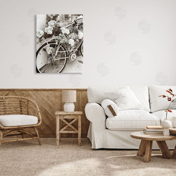 Stupell Industries Acosta | Flower Blossom Covered Bicycle Vintage Neighborhood Photography Wall Art