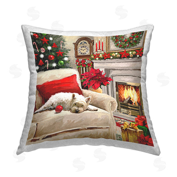 Stupell Industries Adam Sanderson | Cozy Christmas Fireplace Printed Throw Pillow