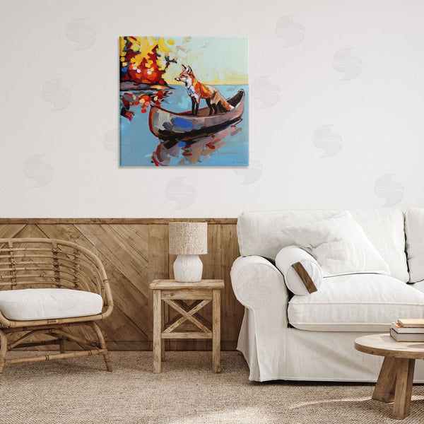 Stupell Industries Adam Swanson | Fox's Voyage On Canoe Wall Art