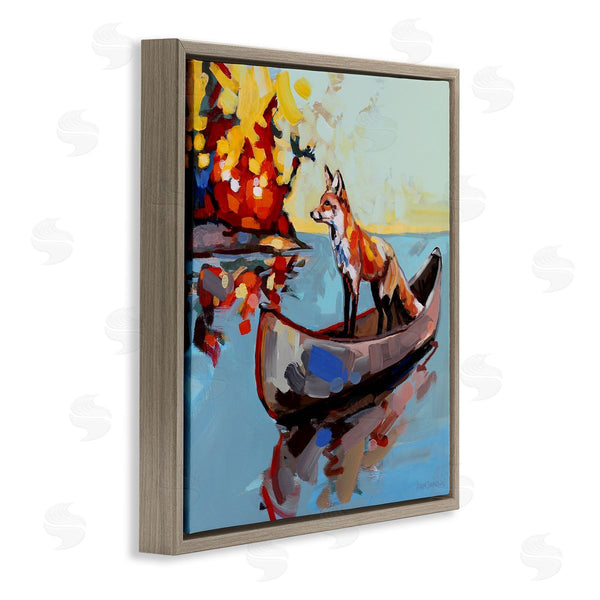 Stupell Industries Adam Swanson | Fox's Voyage On Canoe Wall Art