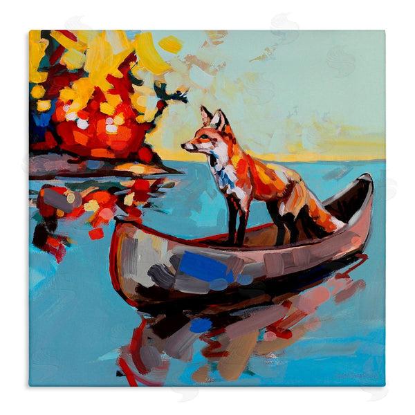 stupell industries Adam Swanson | Fox's Voyage on Canoe Wall Art