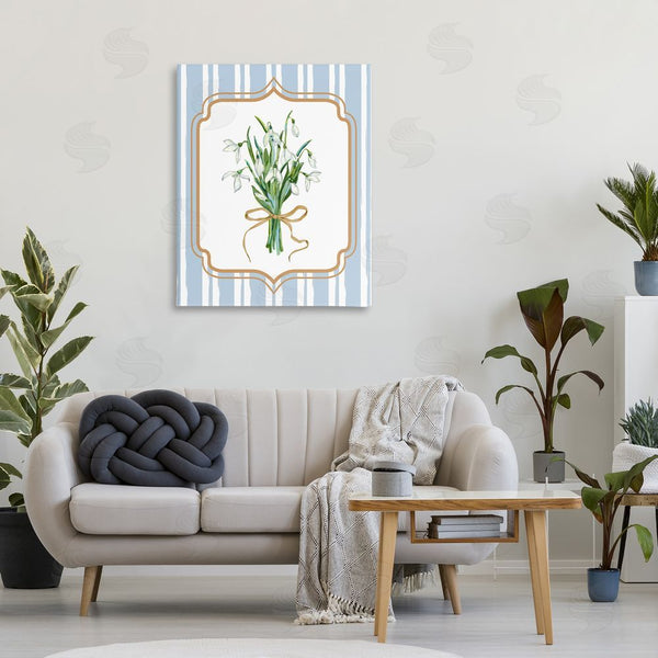 Stupell Industries Adonna Ebrahimi | White Flower Bundle On Stripes Wall Art