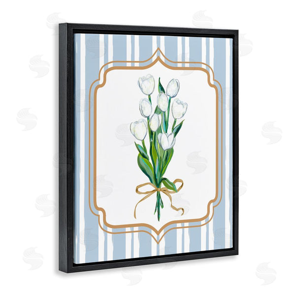 Stupell Industries Adonna Ebrahimi | White Tulip Bouquet & Stripes Wall Art