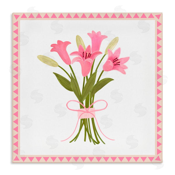 stupell industries Adrienne Morris | Pink Spring Lily Bouquet Wall Art