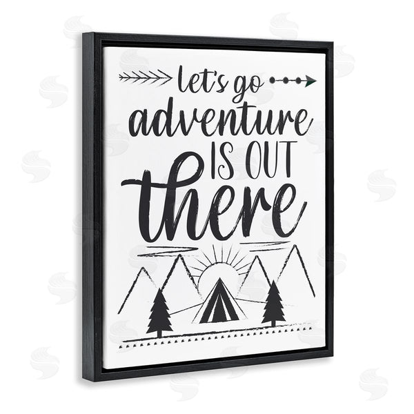 Stupell Industries AE Design | Adventure's Out There Phrase Camping Tent Mountain Range Wall Art