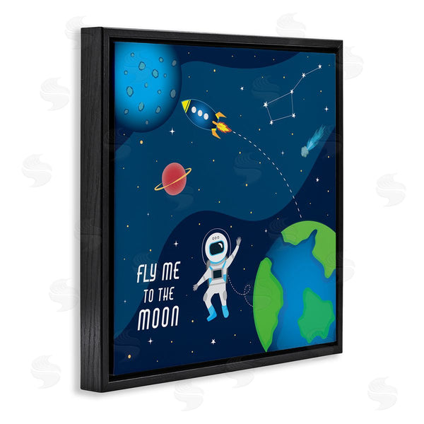 Stupell Industries AE Design | Fly Me To The Moon Silly Astronaut Outer Space Wall Art