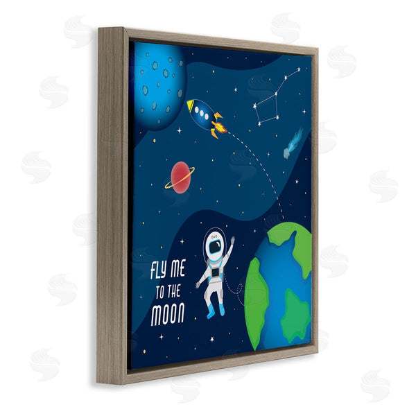 Stupell Industries AE Design | Fly Me To The Moon Silly Astronaut Outer Space Wall Art