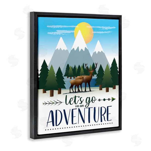 Stupell Industries AE Design | Let's Go Adventure Phrase Forest Animal Mountain Range Wall Art