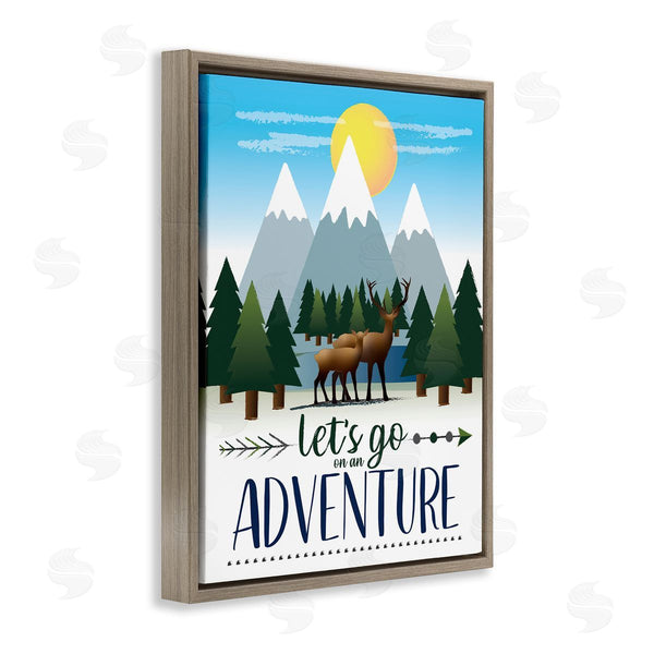 Stupell Industries AE Design | Let's Go Adventure Phrase Forest Animal Mountain Range Wall Art