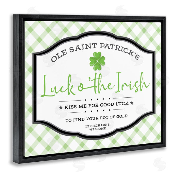 Stupell Industries AE Design | Saint Patrick's Luck O'the Irish Sign Green Plaid Wall Art
