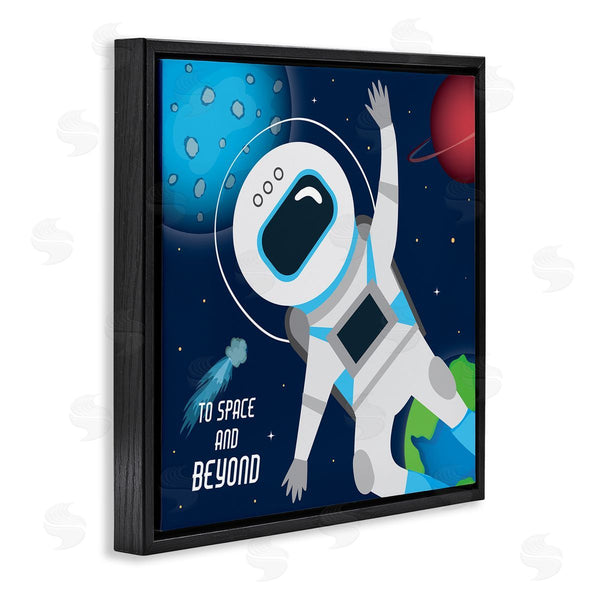 Stupell Industries AE Design | To Space And Beyond Blue Comet Astronaut Wave Wall Art