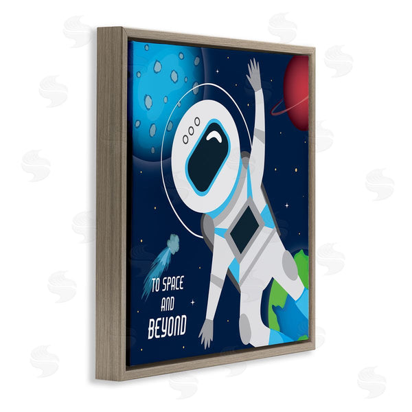 Stupell Industries AE Design | To Space And Beyond Blue Comet Astronaut Wave Wall Art