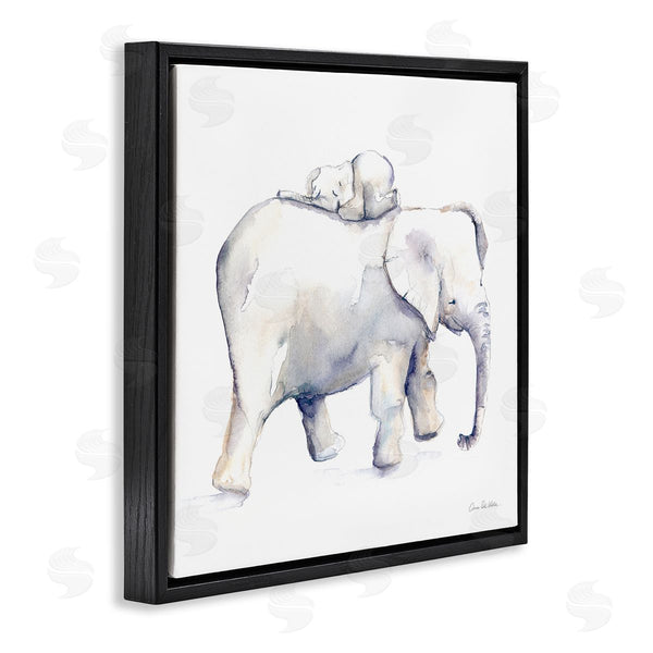 Stupell Industries Aimee Del Valle | Children's Baby Elephant Sleeping On Mother Safari Animal Wall Art
