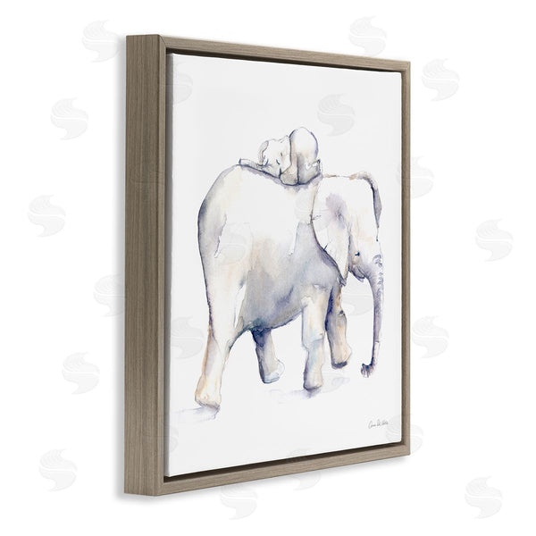 Stupell Industries Aimee Del Valle | Children's Baby Elephant Sleeping On Mother Safari Animal Wall Art