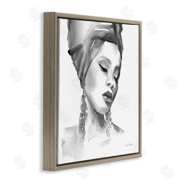Stupell Industries Aimee Del Valle | Woman With Headwrap Soft Watercolor Portrait Painting Wall Art
