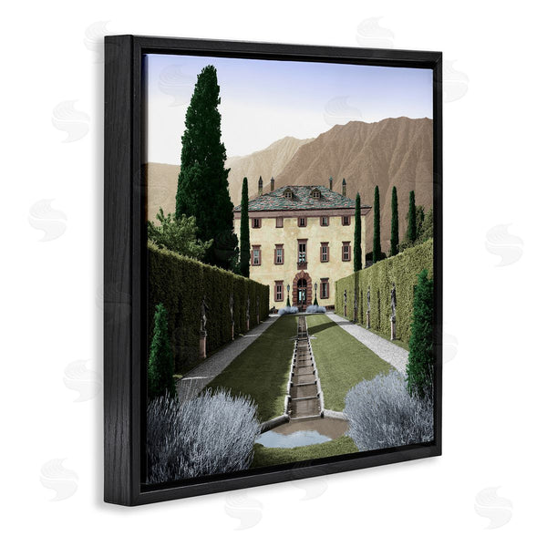 Stupell Industries Alan Blaustein | Classic European Villa Courtyard Cliffside Mansion Architecture Wall Art