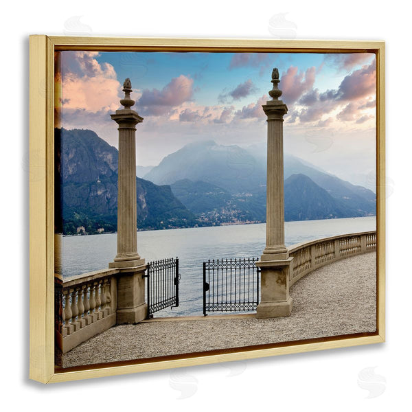 Stupell Industries Alan Blaustein | Mountain Lake Landscape Italian Column Architecture