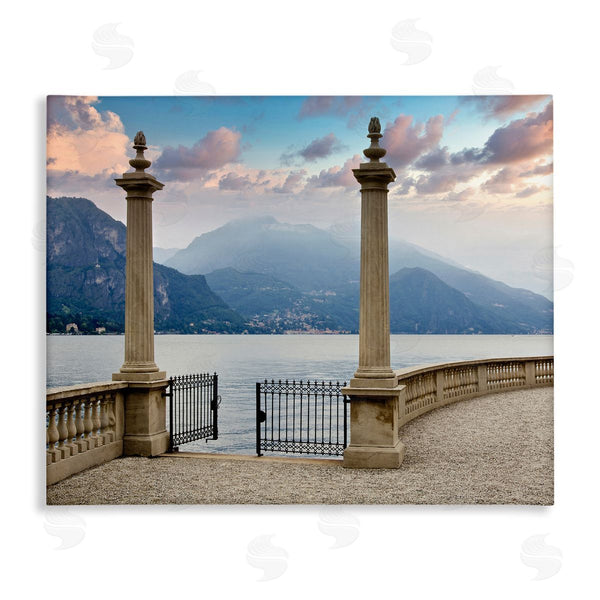 stupell industries Alan Blaustein | Mountain Lake Landscape Italian Column Architecture