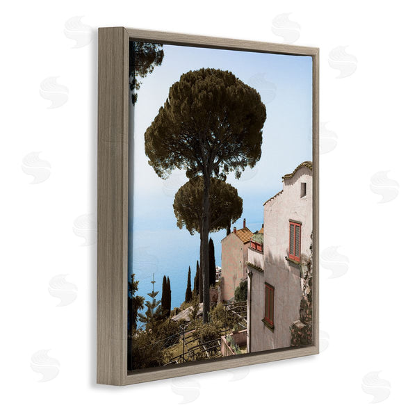 Stupell Industries Alan Blaustein | Traditional Mountainside European Villa Architecture Clear Blue Sky Wall Art