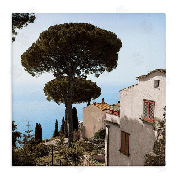 stupell industries Alan Blaustein | Traditional Mountainside European Villa Architecture Clear Blue Sky Wall Art