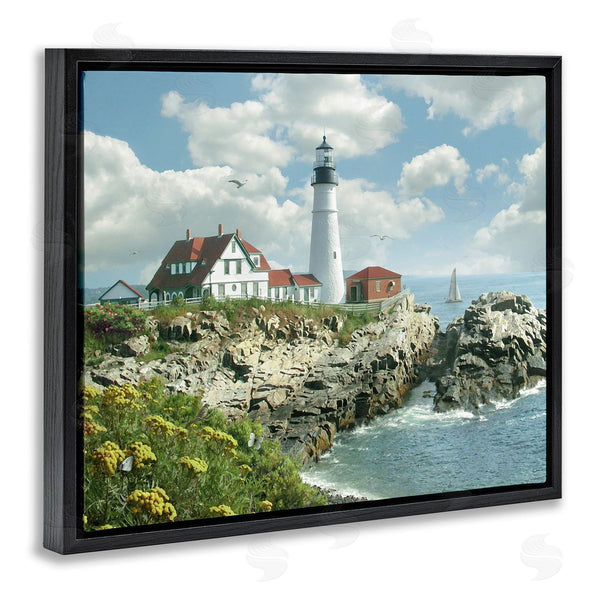 Stupell Industries Alan Giana & Company | Portland Lighthouse Peninsula Scene