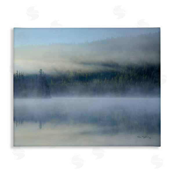 stupell industries Alan Majchrowicz | Foggy Mountain Lake Scenery Wall Art