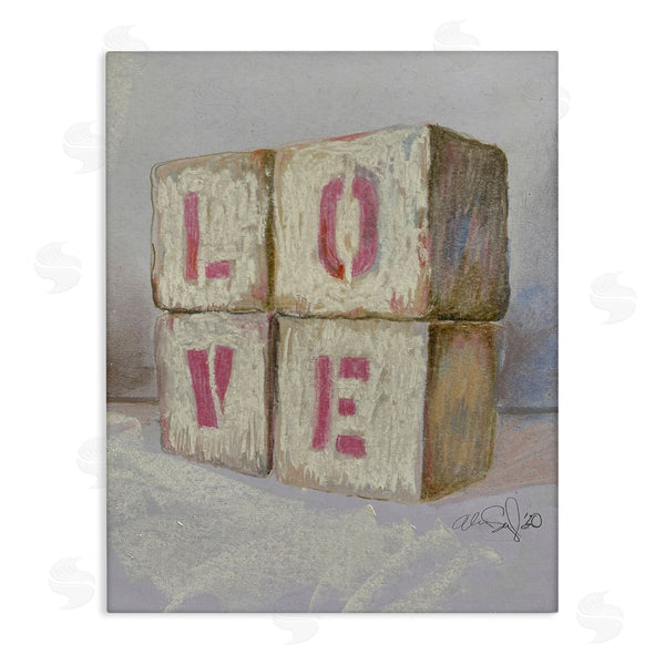 stupell industries Alan Segal | Love Text Building Blocks Wall Art