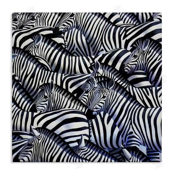 stupell industries Alan Weston | Crowded Zebra Herd Black Stripes Animals Painting Wall Art