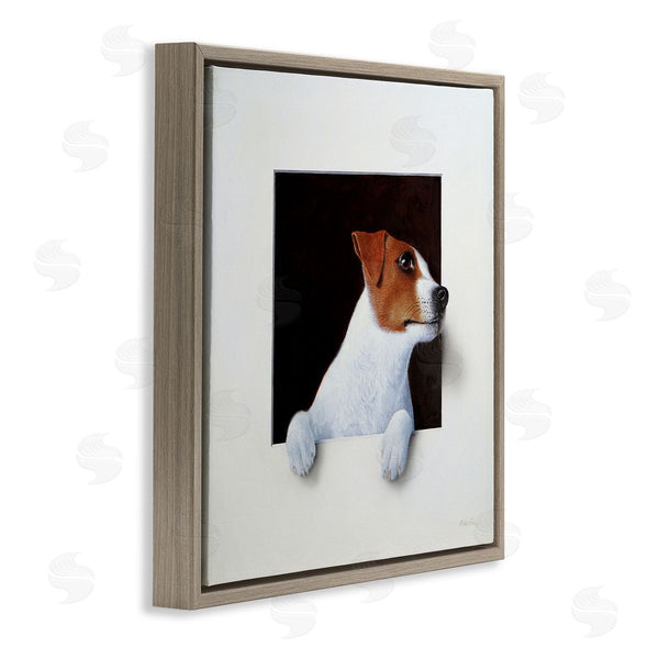 Stupell Industries Alan Weston | Jack Terrier Dog Peering Dreamlike Illusion Space Wall Art