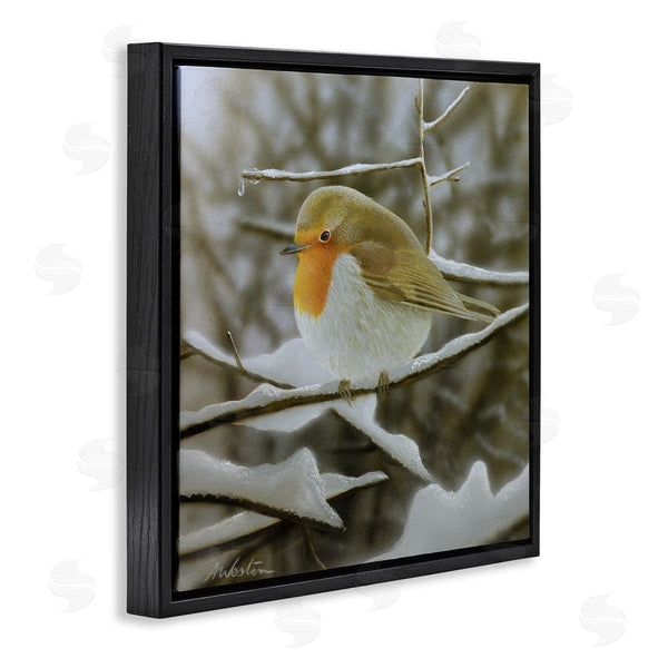 Stupell Industries Alan Weston | Little Bird Perched Detailed Snow Covered Twigs Wall Art