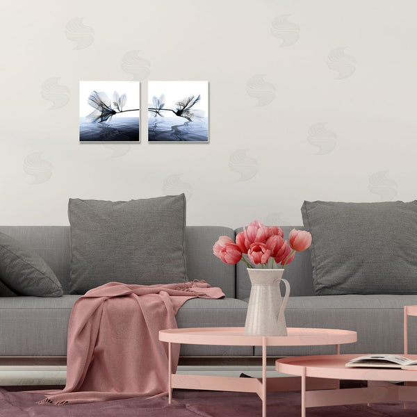 Stupell Industries Albert Koetsier | Contrast Black & Blue Flower Water Designs Wall Art