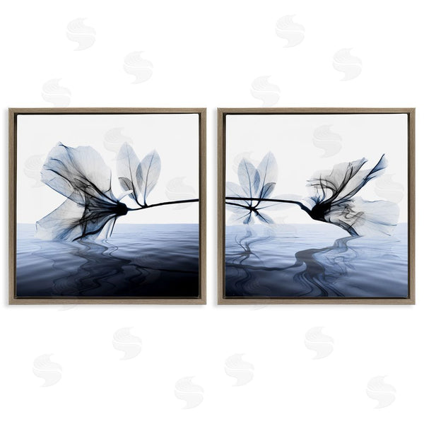 Stupell Industries Albert Koetsier | Contrast Black & Blue Flower Water Designs Wall Art