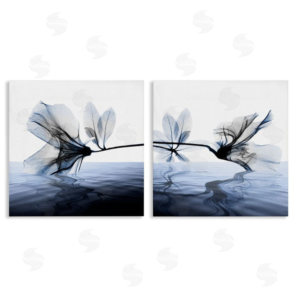 stupell industries Albert Koetsier | Contrast Black & Blue Flower Water Designs Wall Art
