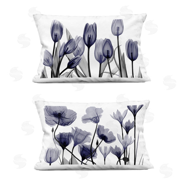 stupell industries Albert Koetsier | Dusk Delight Blue Flowers Printed Throw Pillow Set