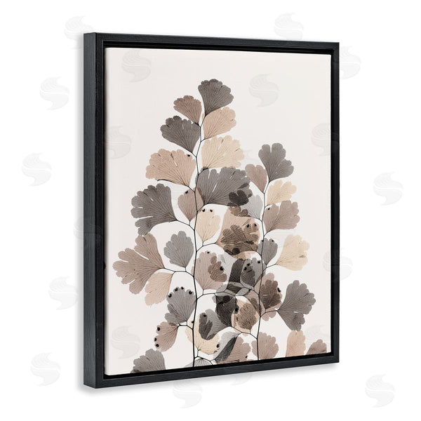 Stupell Industries Albert Koetsier | Modern Ginkgo Leaf Arrangement Translucent Brown Grey Leaves Wall Art