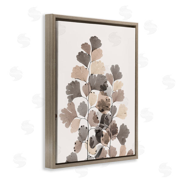 Stupell Industries Albert Koetsier | Modern Ginkgo Leaf Arrangement Translucent Brown Grey Leaves Wall Art