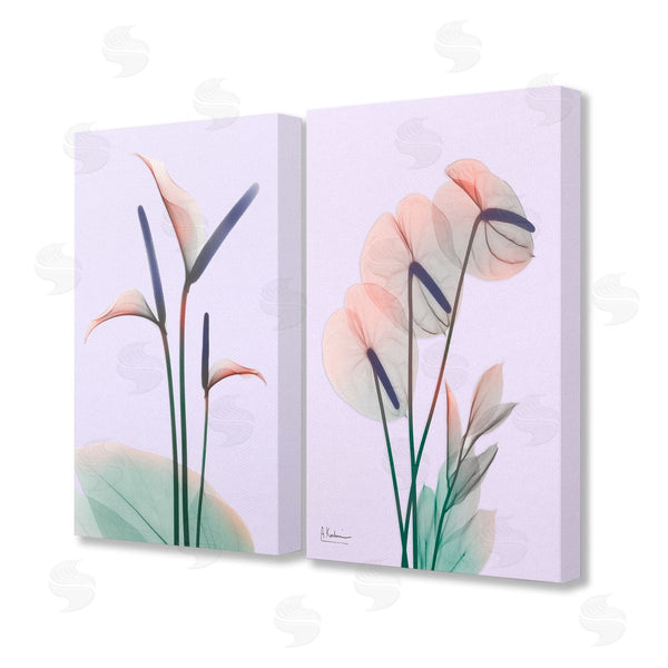 stupell industries Albert Koetsier | Neon Reeds Purple Green Flower Design Wall Art