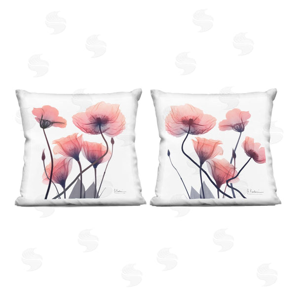 stupell industries Albert Koetsier | Various Faded Pink Flowers Printed Throw Pillow Set