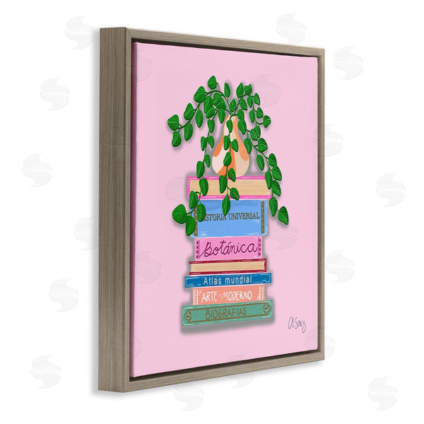 Stupell Industries Ale Saiz Studio | Bookstack With Plant Vase Wall Art