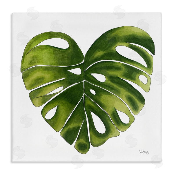 stupell industries Ale Saiz Studio | Chic Green Monstera House Plant Leaf Botanical Wall Art