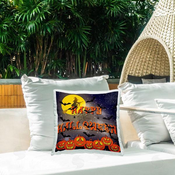 Stupell Industries Ale Saiz Studio | Happy Halloween Scene Printed Throw Pillow