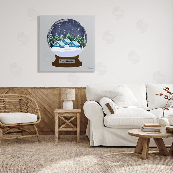 Stupell Industries Ale Saiz Studio | Merry Christmas Winter Snow Globe Wall Art
