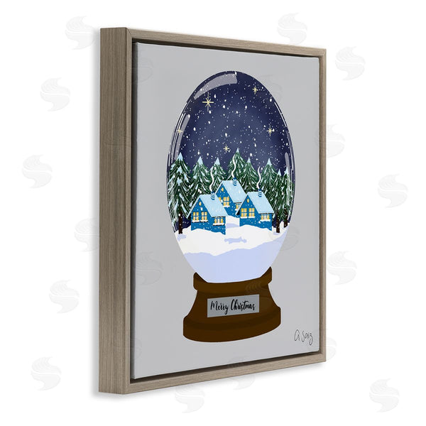 Stupell Industries Ale Saiz Studio | Merry Christmas Winter Snow Globe Wall Art