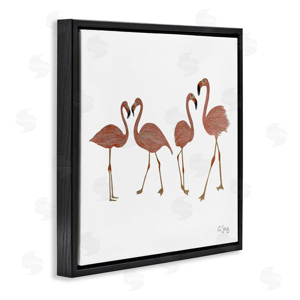 Stupell Industries Ale Saiz Studio | Mingling Pink Flamingo Birds Animal Illustration Wall Art