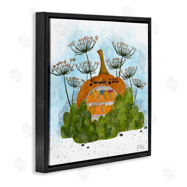 Stupell Industries Ale Saiz Studio | Pumpkin Store Beneath Dandelions Whimsical Autumn Scenery Wall Art