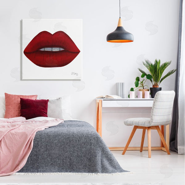 Stupell Industries Ale Saiz Studio | Red Lips On White Wall Art